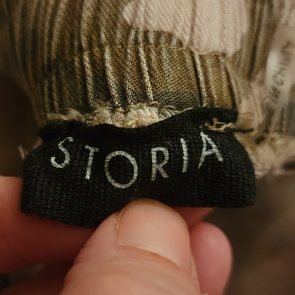 STORIA Taupe Camo Camouflage Cropped Ankle Distressed Military Zipper Joggers S - Picture 6 of 8